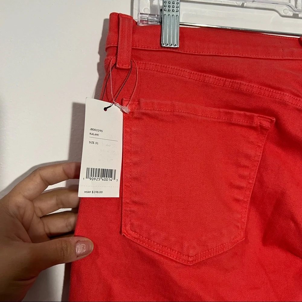 J Brand Mid Rise Crop Skinny Raw Hem Kalani  Size 31 Modern Preppy Clean Girl‎